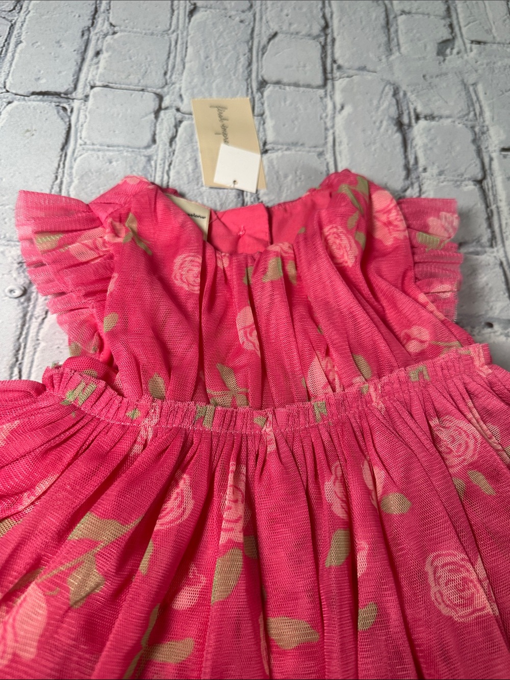 First Impressions Floral Tiered Dress with Diaper Cover Pink infant 3-6 months - Picture 7 of 12